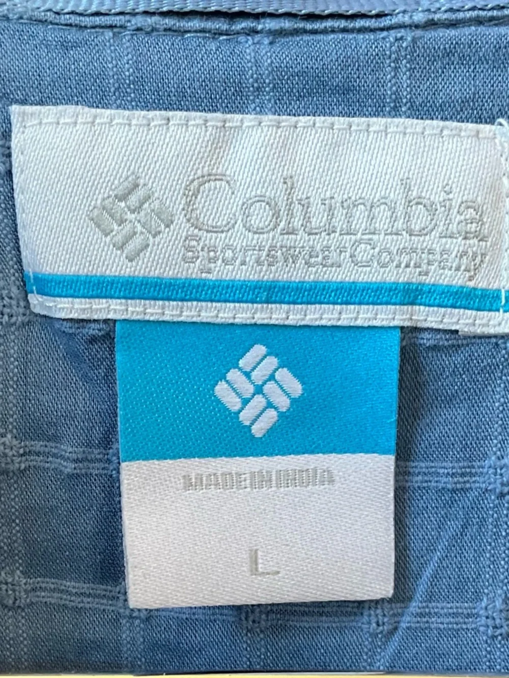 Columbia Women’s Shirt Cap Sleeve Button Down Tunic Blue Cotton/Rayon Size L - Picture 4 of 5